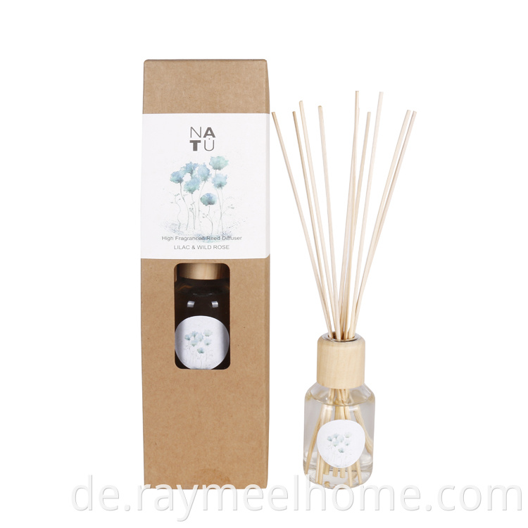 Home Duft eleganter Raumspray Reed Stick Diffusor Glasflasche 100ml mit Packungsschachtel